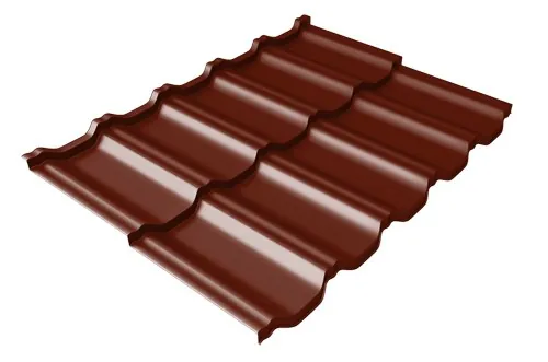Металлочерепица модульная Квинта Uno Grand Line c 3D резом 0,45 PE RAL 3005 красное вино купить в Новом Уренгое