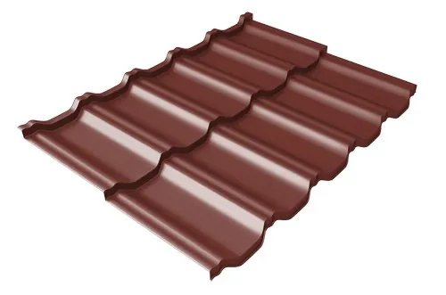 Металлочерепица модульная Квинта Uno Grand Line c 3D резом 0,5 Satin RAL 3009 оксидно-красный купить в Новом Уренгое