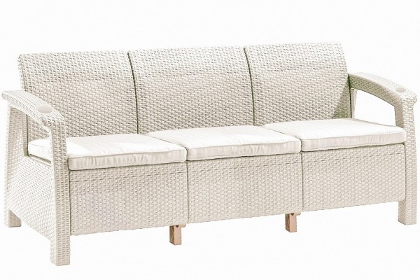 Трёхместный диван  Yalta Sofa 3 Seat белый купить в Новом Уренгое