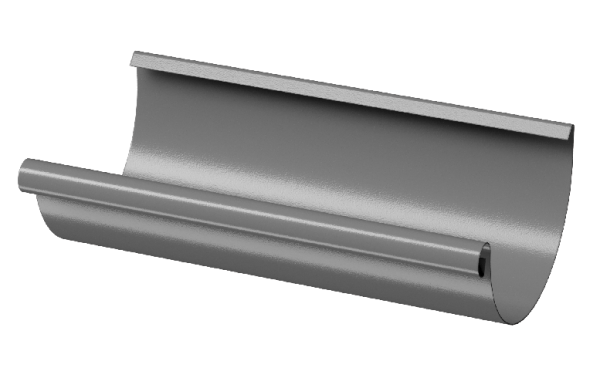 Желоб полукруглый D125 3 м Döcke STAL PREMIUM Графит, (RAL 7024) купить в Новом Уренгое