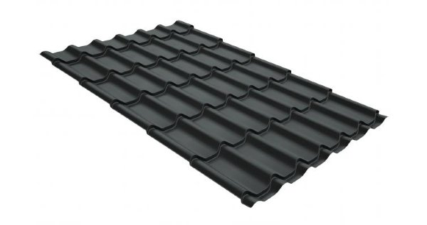 Металлочерепица классик GL 0,5 GreenCoat Pural Matt RR 23 темно-серый (RAL 7024 мокрый асфальт) купить в Новом Уренгое