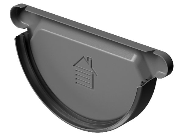 Заглушка желоба D125 Döcke STAL PREMIUM Графит, (RAL 7024) купить в Новом Уренгое