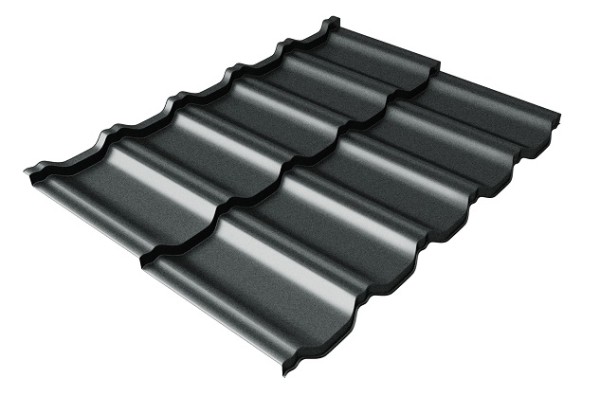 Металлочерепица модульная Квинта Uno Grand Line c 3D резом 0,5 Satin RAL 7016 антрацитово-серый купить в Новом Уренгое