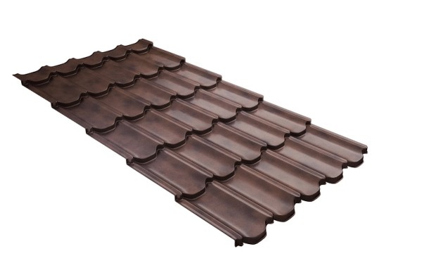 Металлочерепица квинта плюс с  3D резом 0,45 Safari Twincolor Brown купить в Новом Уренгое