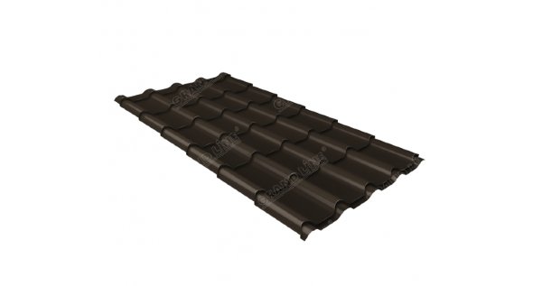 Металлочерепица камея GL 0,5 GreenCoat Pural matt RR 32 темно-коричневый (RAL 8019 серо-коричневый) купить в Новом Уренгое