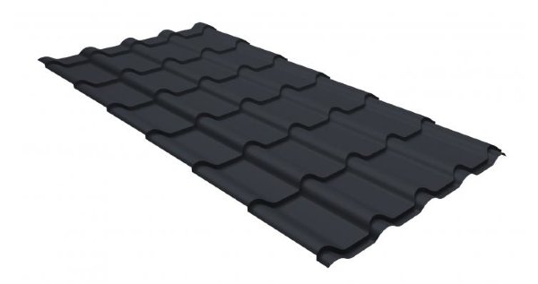 Металлочерепица камея GL 0,5 GreenCoat Pural RR 23 темно-серый (RAL 7024 мокрый асфальт) купить в Новом Уренгое