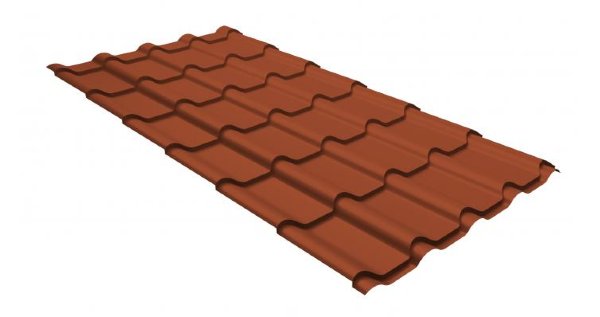 Металлочерепица камея GL 0,5 GreenCoat Pural RR 750 кирпично-красный (RAL 8004 терракота) купить в Новом Уренгое
