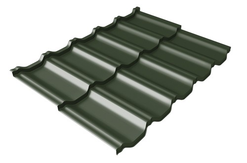 Металлочерепица модульная Квинта Uno Grand Line c 3D резом 0,5 GreenСoat Pural RR 11 темно-зеленый (RAL 6020 хромовая зелень) купить в Новом Уренгое