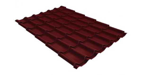 Металлочерепица классик GL 0,5 Velur20 RAL 3005 красное вино купить в Новом Уренгое