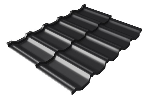 Металлочерепица модульная Квинта Uno Grand Line c 3D резом 0,5 Quarzit lite RAL 9005 черный купить в Новом Уренгое