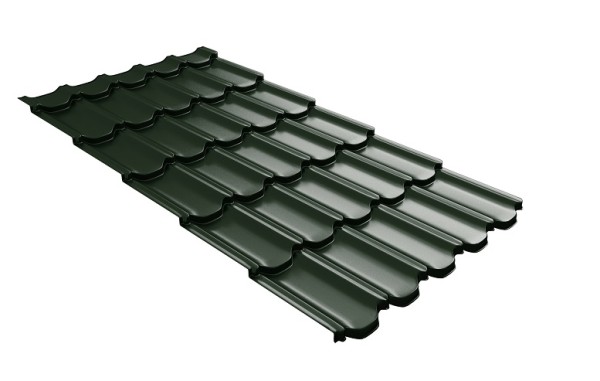 Металлочерепица квинта плюс с 3D резом 0,5 GreenСoat Pural RR 11 темно-зеленый (RAL 6020 хромовая зелень) купить в Новом Уренгое