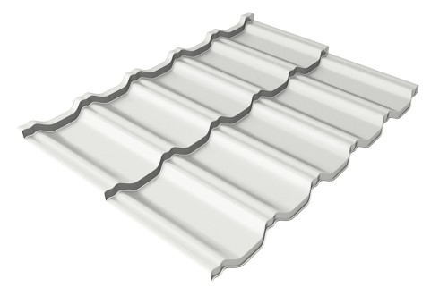 Металлочерепица модульная Квинта Uno Grand Line c 3D резом 0,5 Satin RAL 9003 сигнальный белый купить в Новом Уренгое