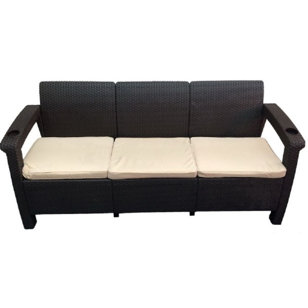 Трёхместный диван  Yalta Sofa 3 Seat венге купить в Новом Уренгое