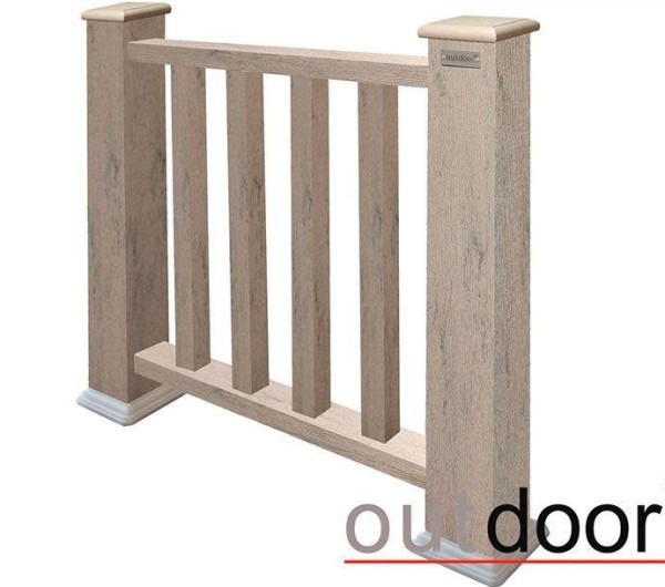 Ограждение из ДПК Outdoor Классик 3D STORM серый микс купить в Новом Уренгое