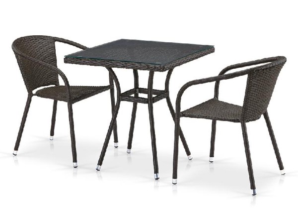 Комплект плетеной мебели AFINA из иск. ротанга T282BNT/Y137C-W53 Brown 2Pcs купить в Новом Уренгое