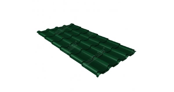 Металлочерепица камея 0,5 Satin RAL 6005 зеленый мох купить в Новом Уренгое