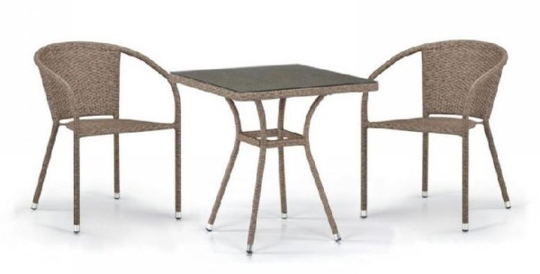 Комплект плетеной мебели AFINA из иск. ротанга T282BNT/Y137C-W56 Light Brown 2Pcs купить в Новом Уренгое