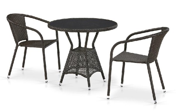 Комплект плетеной мебели AFINA из иск. ротанга T707ANS/Y137C-W53 Brown 2Pcs купить в Новом Уренгое