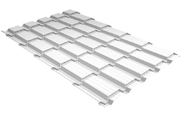 Металлочерепица GL квадро профи 0,5 Satin RAL 9003 сигнальный белый купить в Новом Уренгое