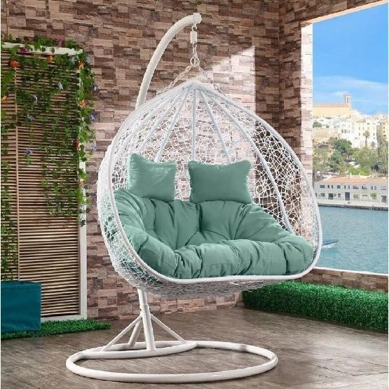Кресло Подвесное из искусственного ротанга AFM-109A White/Green купить в Новом Уренгое