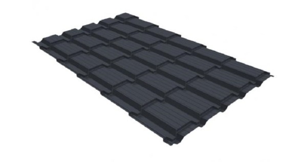 Металлочерепица GL квадро профи 0,5 GreenCoat Pural RR 23 темно-серый (RAL 7024) мокрый асфальт купить в Новом Уренгое