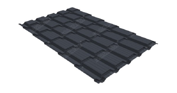 Металлочерепица GL квадро профи 0,5 Satin RAL 7024 мокрый асфальт купить в Новом Уренгое