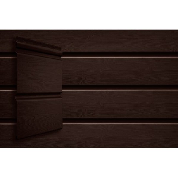 Виниловый сайдинг Grand Line Double-Брус Тёмный Дуб купить в Новом Уренгое