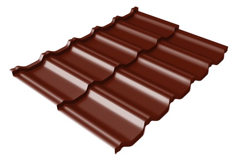 Металлочерепица модульная Квинта Uno Grand Line c 3D резом 0,5 Satin RAL 3005 красное вино купить в Новом Уренгое