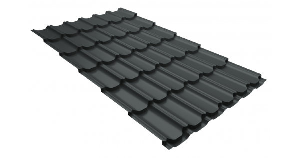 Металлочерепица квинта плюс 0,5 GreenCoat Pural Matt RR 23 темно-серый (RAL 7024 мокрый асфальт) купить в Новом Уренгое