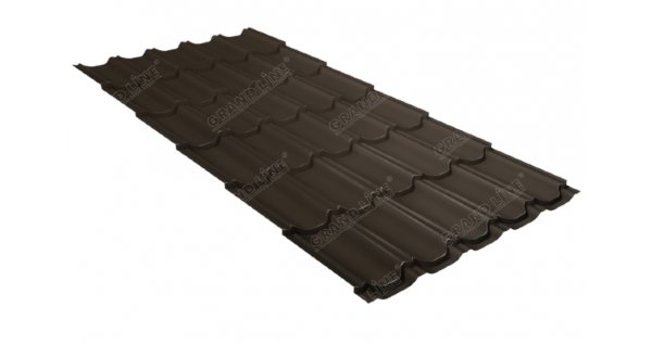 Металлочерепица квинта плюс 0,5 GreenCoat Pural Matt RR 32 темно-коричневый (RAL 8019 серо-коричневый) купить в Новом Уренгое